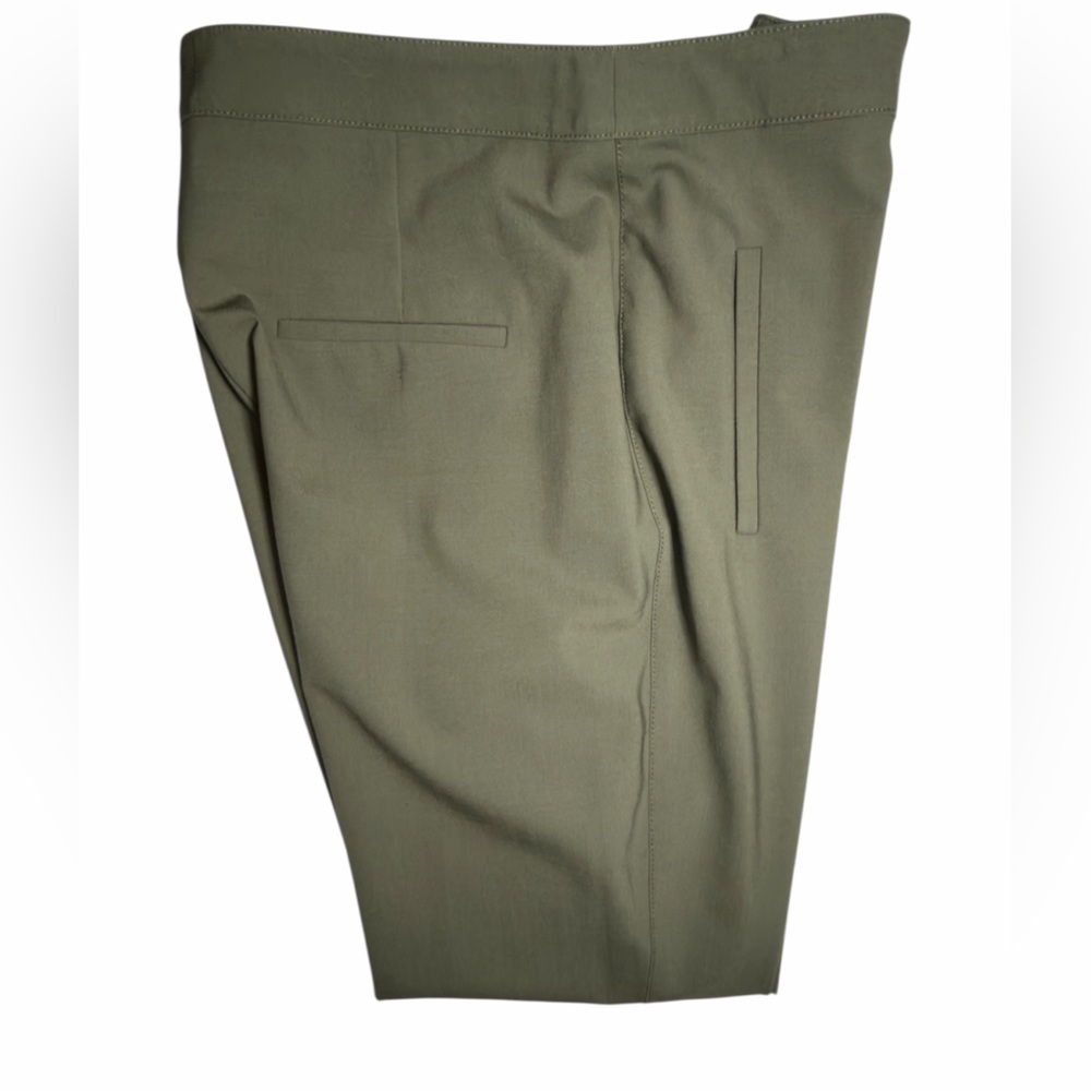 Veronica Beard Arte High Rise Cropped Wool Blend Pants Olive Size 12 - Picture 13 of 13